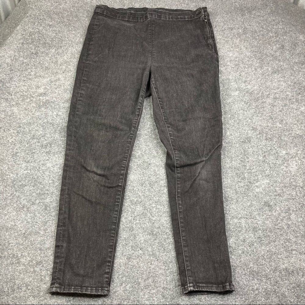 GAP Jeans‎ Women's Size 32 True Skinny Gray Wash Black Pants Slim No Pocket